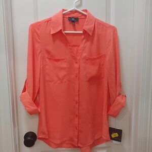 NWT I.N. San Francisco 3/4 Sleeve Button Down Blouse Women's Small